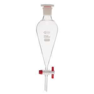Embudo de decantación cónico con llave de PTFE, GLASSCO